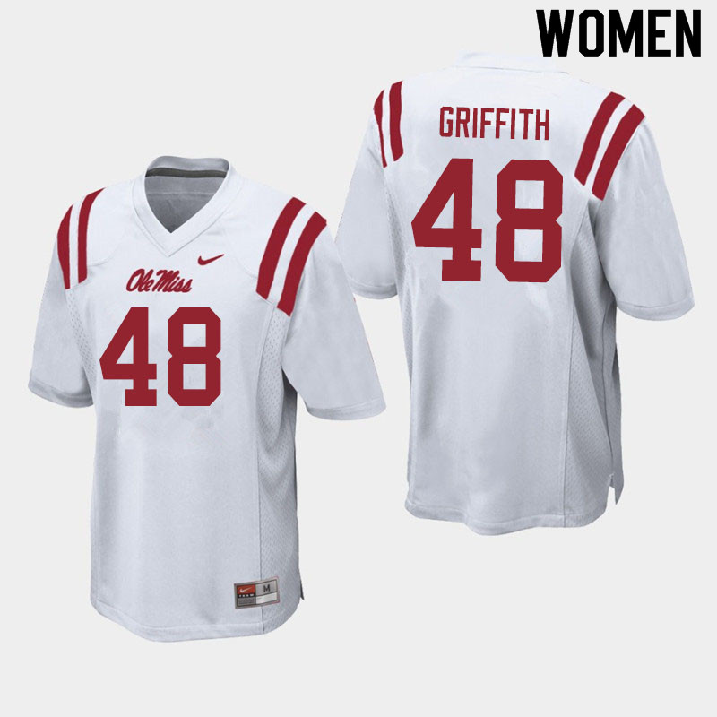 Andrew Griffith Ole Miss Rebels NCAA Women's White #48 Stitched Limited College Football Jersey BHA1058UU